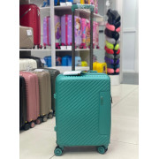 Чемодан 20 дюймов Mironpan бирюзовый с расширением из полипропилена (ручная кладь) (м74)