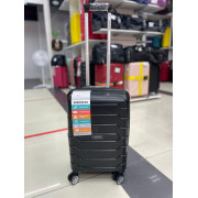 Чемодан 20 дюймов Mironpan черный с расширением из полипропилена (ручная кладь) (м91)