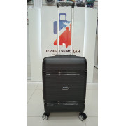 Чемодан 20 дюймов Mironpan черный с расширением из полипропилена (ручная кладь) (м93)