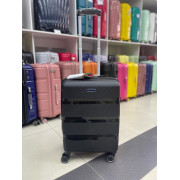 Чемодан 20 дюймов Mironpan черный с расширением из полипропилена (ручная кладь) (м95)