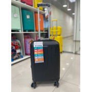 Чемодан 20 дюймов Mironpan черный с расширением из полипропилена (ручная кладь)