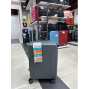 Чемодан 20 дюймов Mironpan серый с расширением из полипропилена (ручная кладь) (м74)