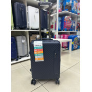 Чемодан 20 дюймов Mironpan синий с расширением из полипропилена (ручная кладь) (м74)