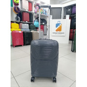 Чемодан 20 дюймов Mondi темно-серый из полипропилена (ручная кладь)