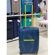 Чемодан 20 дюймов Nautica Fanny синий с расширением из полипропилена (ручная кладь)