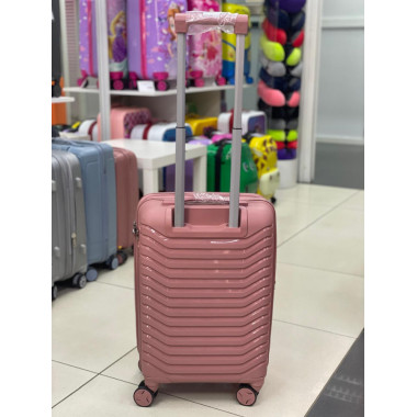 Чемодан 20 дюймов Peter розовый с расширением из полипропилена (ручная кладь)