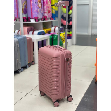 Чемодан 20 дюймов Peter розовый с расширением из полипропилена (ручная кладь)