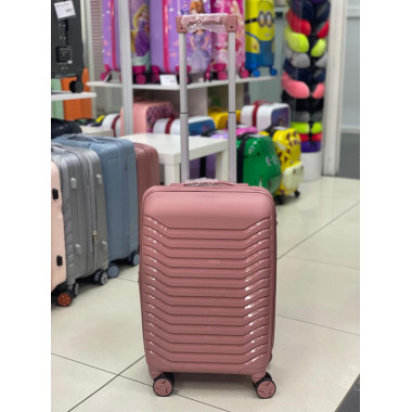 Чемодан 20 дюймов Peter розовый с расширением из полипропилена (ручная кладь)