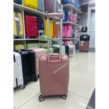 Чемодан 20 дюймов Sonara розовый с расширением из полипропилена (ручная кладь)