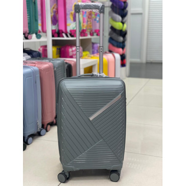 Чемодан 20 дюймов Sonara серо-зеленый с расширением из полипропилена (ручная кладь)