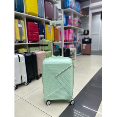 Чемодан 20 дюймов Sonara светло-зеленый с расширением из полипропилена (ручная кладь)