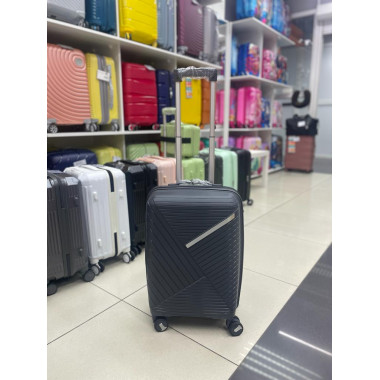 Чемодан 20 дюймов Sonara темно-серый с расширением из полипропилена (ручная кладь)