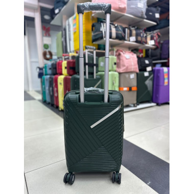 Чемодан 20 дюймов Sonara темно-зеленый с расширением из полипропилена (ручная кладь)