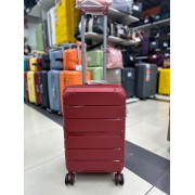Чемодан 20 дюймов Toprano красный с расширением из полипропилена (ручная кладь)