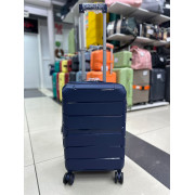 Чемодан 20 дюймов Toprano синий с расширением из полипропилена (ручная кладь)