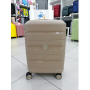 Чемодан 20 дюймов Travel Bon бежевый с расширением из полипропилена (ручная кладь)