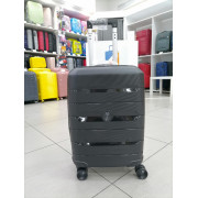 Чемодан 20 дюймов Travel Bon черный с расширением из полипропилена (ручная кладь)