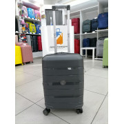 Чемодан 20 дюймов Travel Bon темно-серый с расширением из полипропилена (ручная кладь)