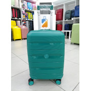 Чемодан 20 дюймов Travel Bon зеленый с расширением из полипропилена (ручная кладь)