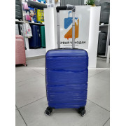 Чемодан 20 дюймов Travel Fashion синий с расширением из полипропилена (ручная кладь)