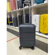 Чемодан 20 дюймов Travel Fashion темно-серый с расширением из полипропилена (ручная кладь)