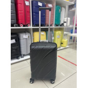 Чемодан 20 дюймов Travel Fashion Wave черный с расширением из полипропилена (ручная кладь)