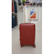 Чемодан 20 дюймов Travel Fashion Wave красный с расширением из полипропилена (ручная кладь)