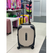 Чемодан 20 дюймов W.zckiss Oval бежевый с расширением из полипропилена (ручная кладь)