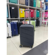 Чемодан 20 дюймов Weima темно-серый с расширением из полипропилена (ручная кладь)