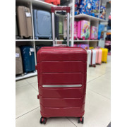Чемодан 24 дюйма Bronta красный с расширением из полипропилена
