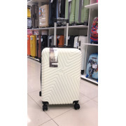 Чемодан 24 дюйма DLX белый из поликарбоната с расширением