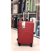 Чемодан 24 дюйма DLX бордовый из поликарбоната с расширением