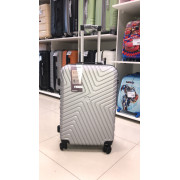 Чемодан 24 дюйма DLX светло-серый из поликарбоната с расширением