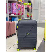 Чемодан 24 дюйма Kornet темно-серый с расширением из полипропилена