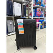 Чемодан 24 дюйма Mironpan черный с расширением из полипропилена (м72)