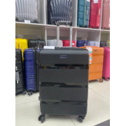 Чемодан 24 дюйма Mironpan черный с расширением из полипропилена (м95)