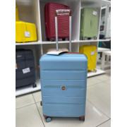 Чемодан 24 дюйма Mironpan голубой с расширением из полипропилена (м102)