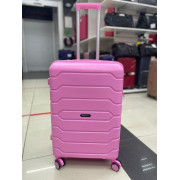 Чемодан 24 дюйма Mironpan розовый с расширением из полипропилена (м91)