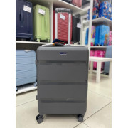 Чемодан 24 дюйма Mironpan темно-серый с расширением из полипропилена (м95)