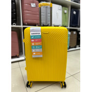 Чемодан 24 дюйма Mironpan желтый с расширением из полипропилена (м72)