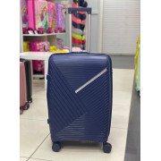 Чемодан 24 дюйма Sonara синий с расширением из полипропилена