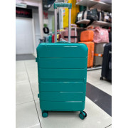 Чемодан 24 дюйма Toprano бирюзовый с расширением из полипропилена