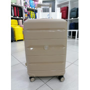 Чемодан 24 дюйма Travel Bon бежевый с расширением из полипропилена