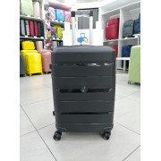 Чемодан 24 дюйма Travel Bon черный с расширением из полипропилена