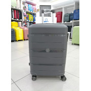 Чемодан 24 дюйма Travel Bon темно-серый с расширением из полипропилена