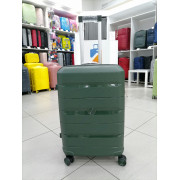 Чемодан 24 дюйма Travel Bon темно-зеленый с расширением из полипропилена