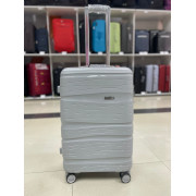 Чемодан 24 дюйма Travel Fashion светло-серый из полипропилена