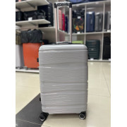Чемодан 24 дюйма Travel Fashion светло-серый с расширением из полипропилена