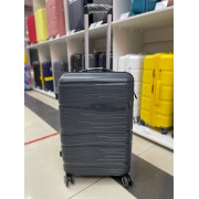 Чемодан 24 дюйма Travel Fashion темно-серый с расширением из полипропилена