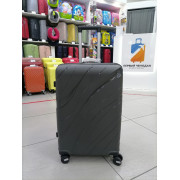 Чемодан 24 дюйма Travel Fashion Wave темно-серый с расширением из полипропилена